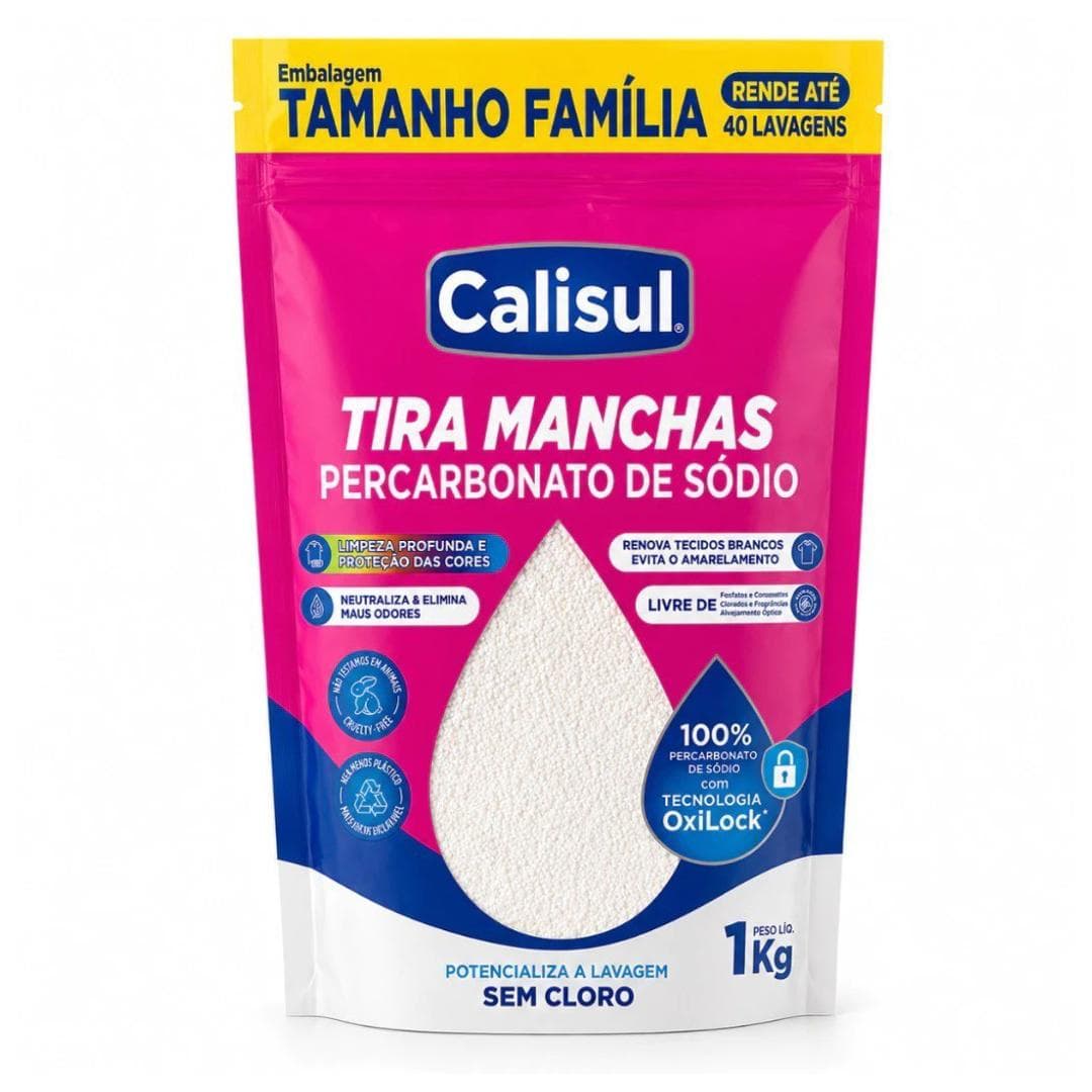 Percarbonato 100% Puro Tira Manchas Roupas Brancas e Coloridas