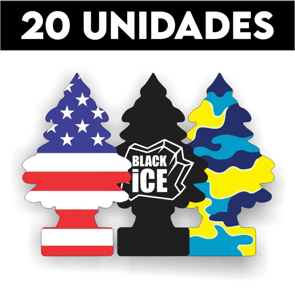 Kit 20 Aromatizadores de Carro Pinheiro Sortidos